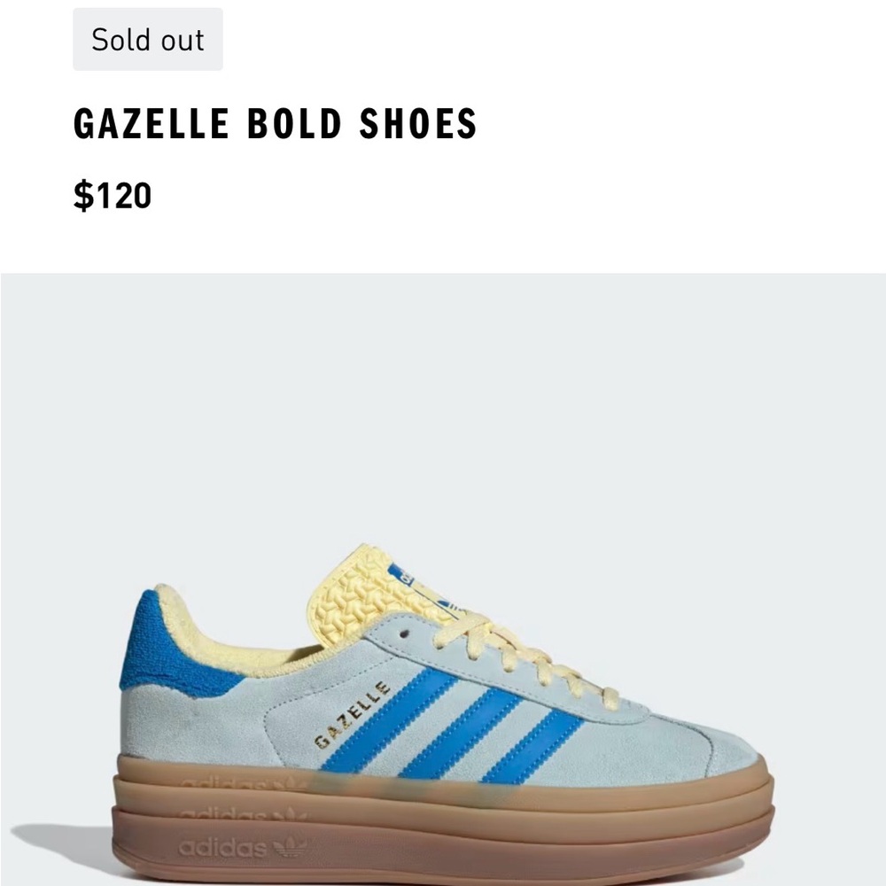 Adidas Gazelle Bold tagged size 8.5 best for size 9